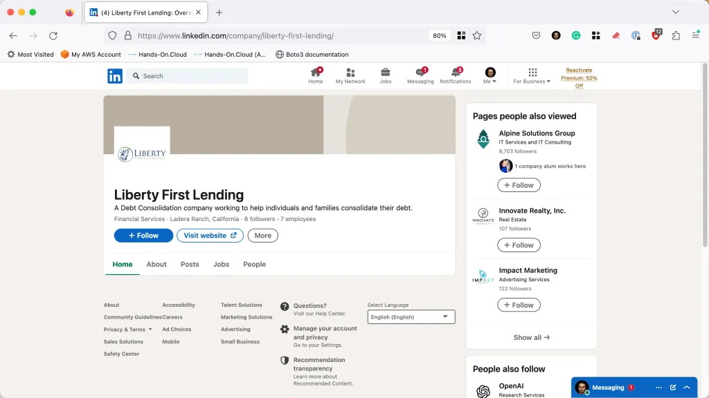 Liberty First Lending - LinkedIn profile